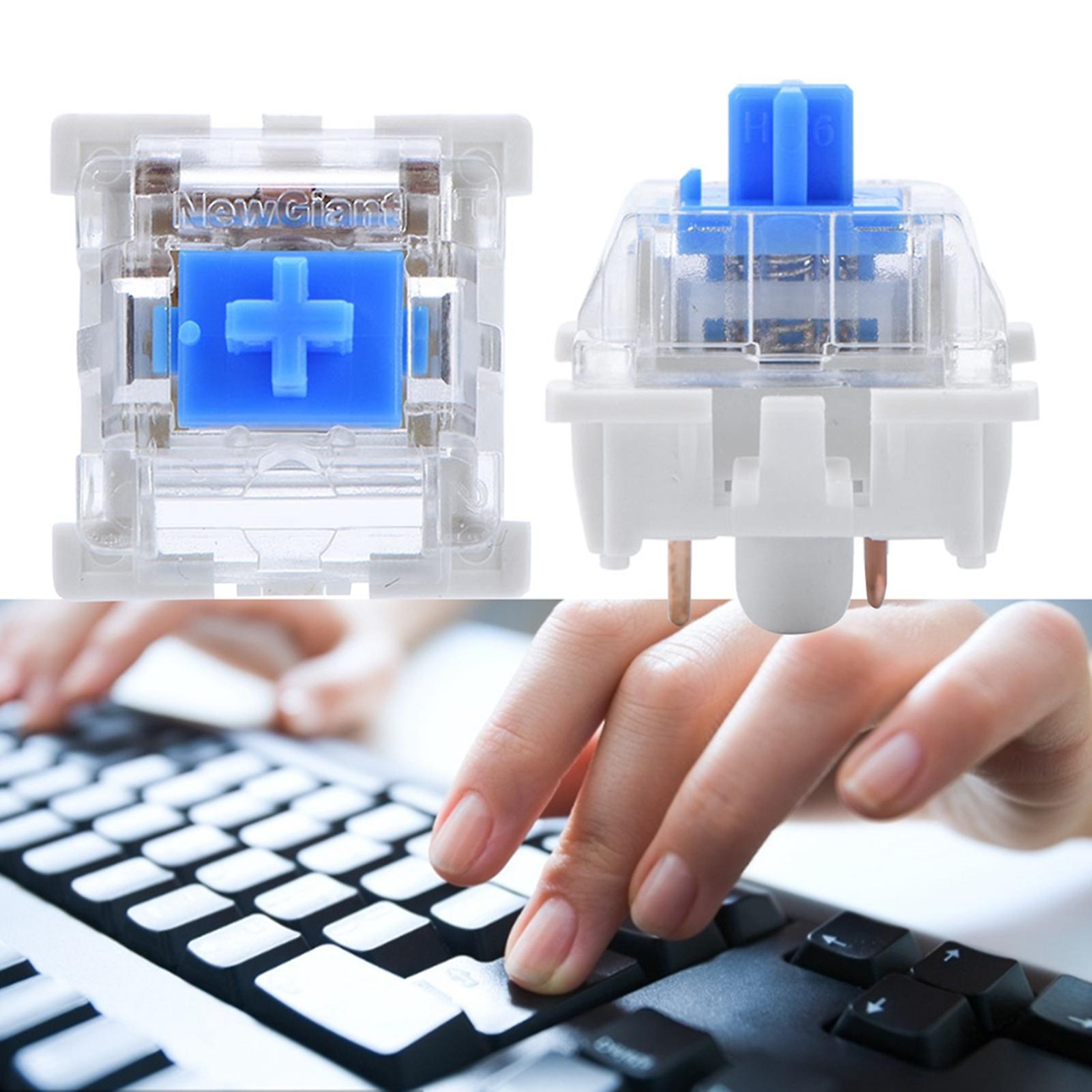 10 PCs Blue Mechanical Keyboard Switch Plate Mounted for NewGiant RGB Series High-Response Clicky Tactile Gaming Keyboard Switches