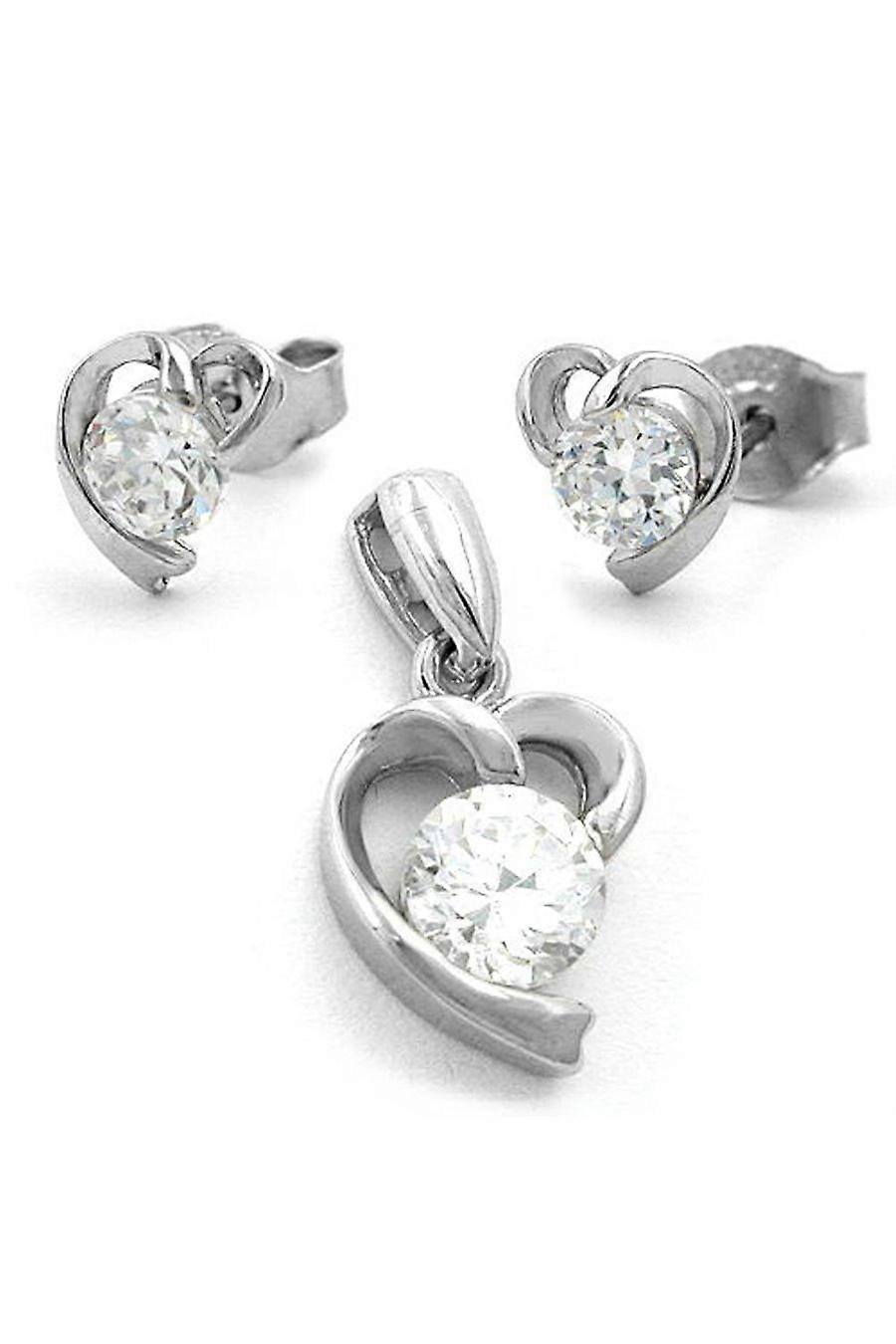 Set Pendant/earring Stud Zirconia Silver 925 - Gl90789