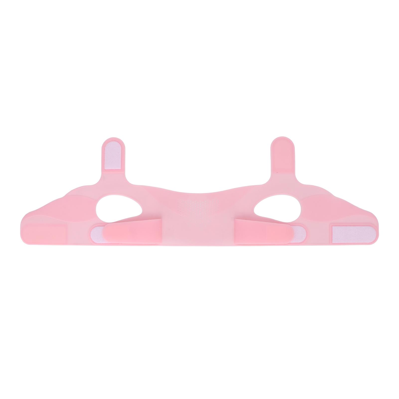 Facial Slimming Strap Silicone Soft Elastic Double Chin Reducer V Line Face Tightening Lifting BeltPink