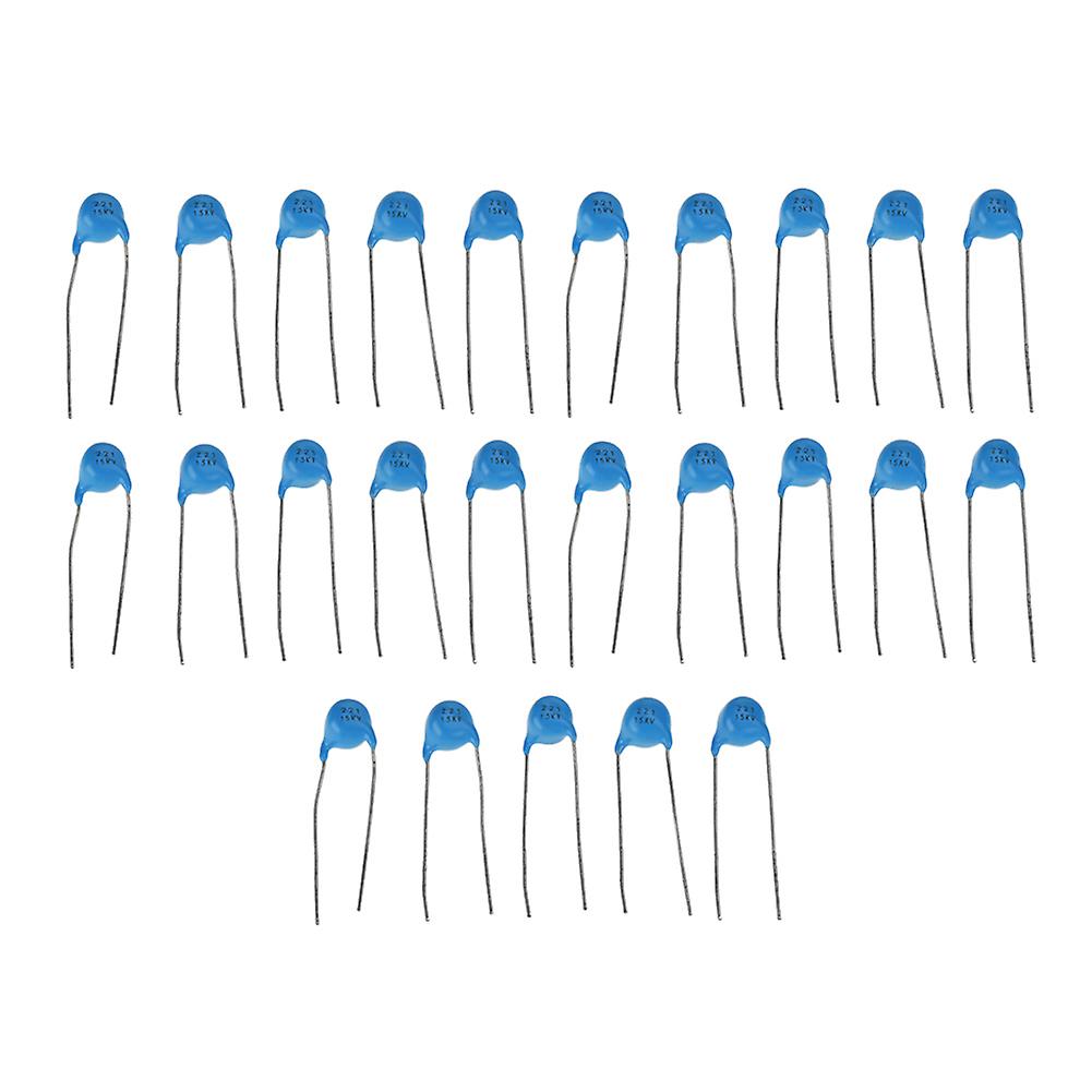 25Pcs High Voltage Monolithic Ceramic Capacitor 221k 220pF 15KV Capacitor Kit