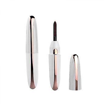 Veeki Heated Eyelash Curler, BYVUTE Electric Eyelash Curler with Pretty Safe No Burn Silicone Comb 3 Temperature Setting WaterproofWhite