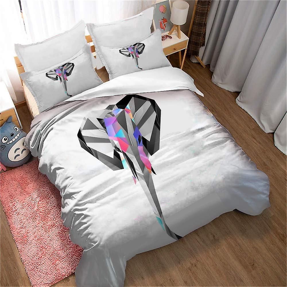 Beddengoed Microvezel 3 Stuks - Dekbedovertrek Set met Abstract Multicolor, Soft Fluffy Dekbedovertrekken met Rits patroon 06)