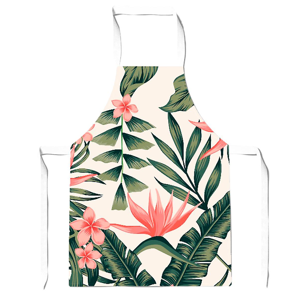 Dark Tropical Green Leaves Apron