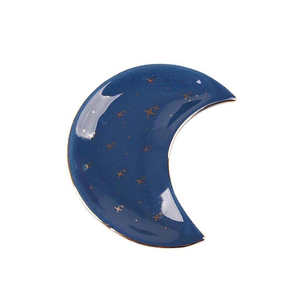 Moon Ceramic Jewelry Tray Ceramic Jewelry Dish Tray Dressing Table Storage Plate Trinket Rings Earrings Necklaces Holder Organizer