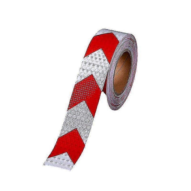 25mx5cm Reflective Warning Tape, Reflector Safety Tape For Arrow Orientation, Warning Sign, High Visibility, High Intensity, Arrow In Red And White