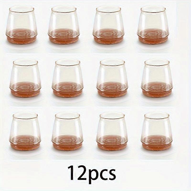 12pcs/Set Large Round Non-Slip Clear TPR Chair Leg Covers with Felt - Ultimate Floor Protectors for Tables, Chairs, and Floors - Perfect for Restauran