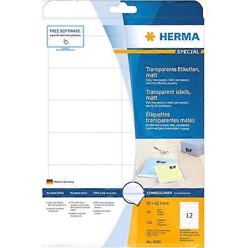 Herma High Quality Permanent Adhesion Transparent Matte Labels A4 10 Pieces