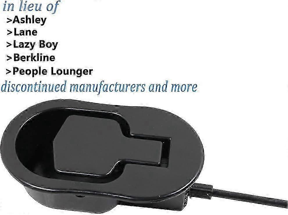Universal Black Metal Recliner Handle Replacement with Cable for Ashley