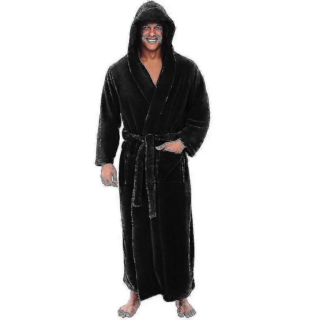 Peignoir pour hommes - Longue robe éponge à capuche pour la maison, l'hôtel et le spa