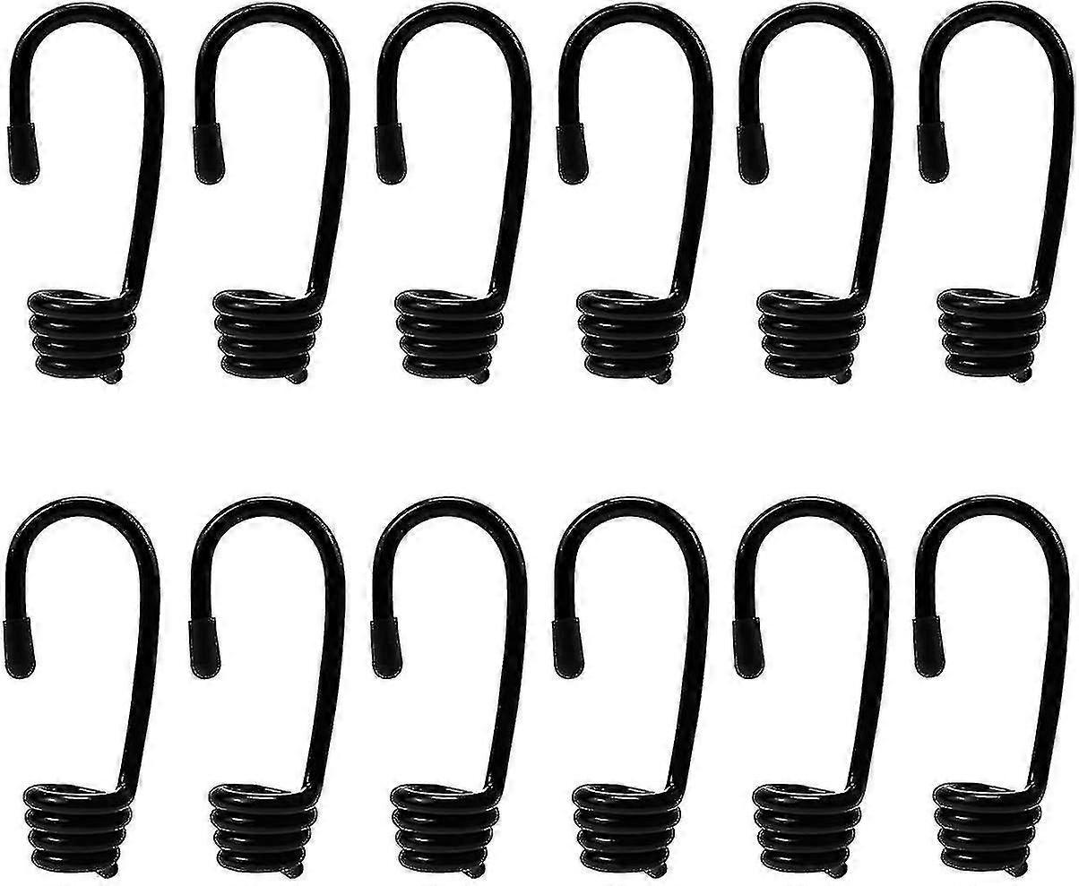 12 Pieces Spiral Hooks, Bungee Hook, Strong Plasticized Steel Spiral Hooks, Hook For Bungee Or Bungee Cord Diameter 8 Mm