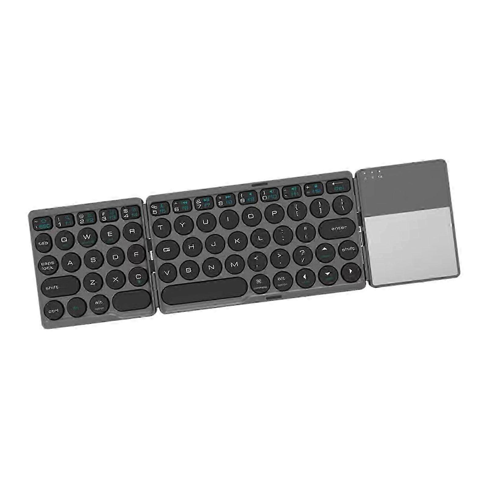 Wireless Keyboard Foldable 64 Keys for Laptop Professional or Industrial Use Black