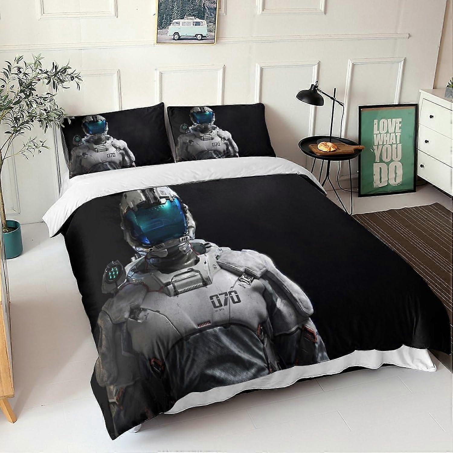 Fantasy Astronaut D Print Pattern Astronaut Bedding Sets Duvet Cover with Pillowcases Microfiber Bedding, Bed Linen for Adults and Children 135*200 CM