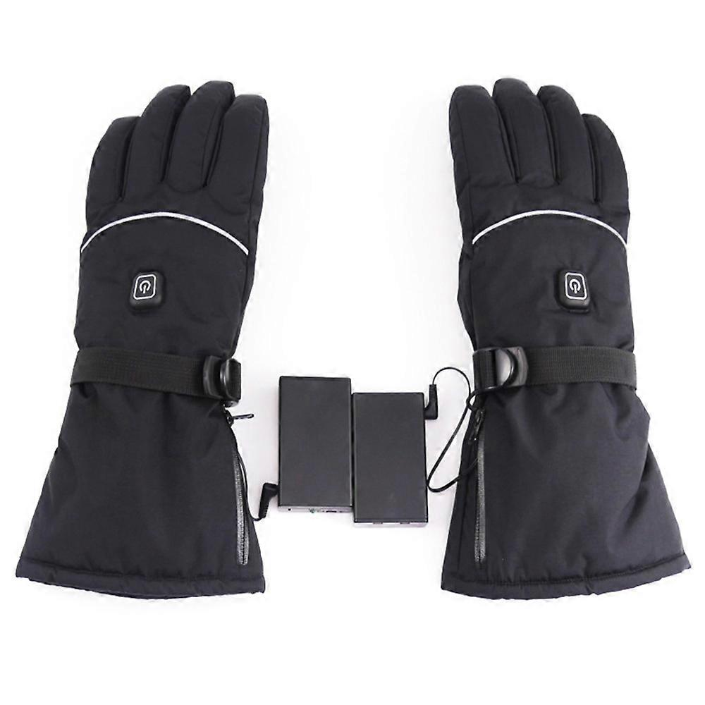 1 Pair Multi-Function Heating Gloves 3-Gear Temperature Adjustable Electric Thermal Gloves for Snowb