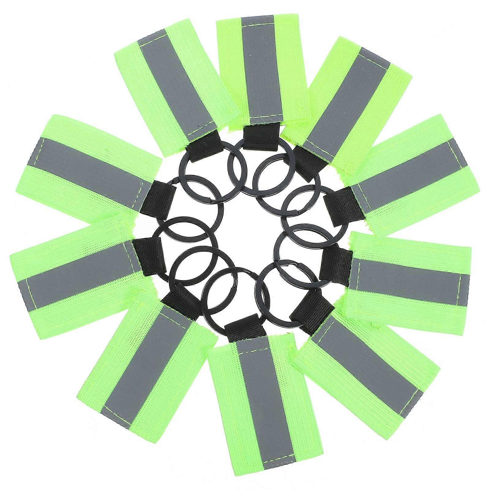 10pcs  Reflective Key Holder Tags Reflective Zipper Pulls Stylish Pendant Keychain Reflectors