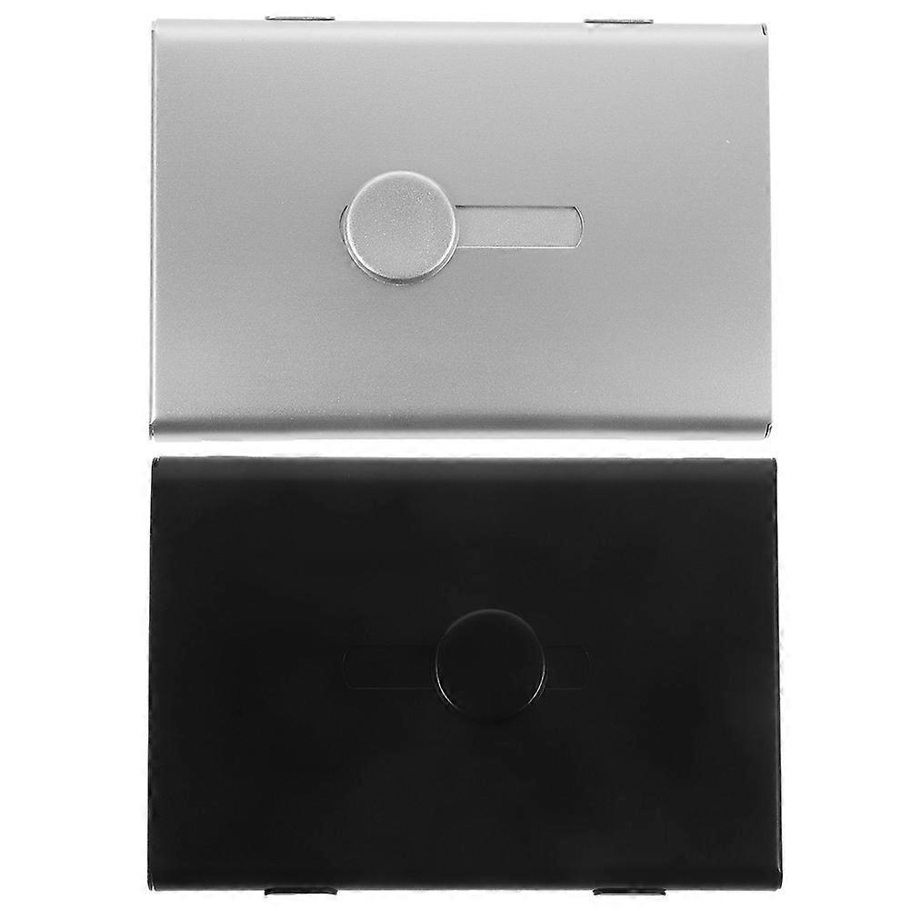 2pcs Business Card Holder Metal Business Card Pocket Metal Card Case Business Card Case
