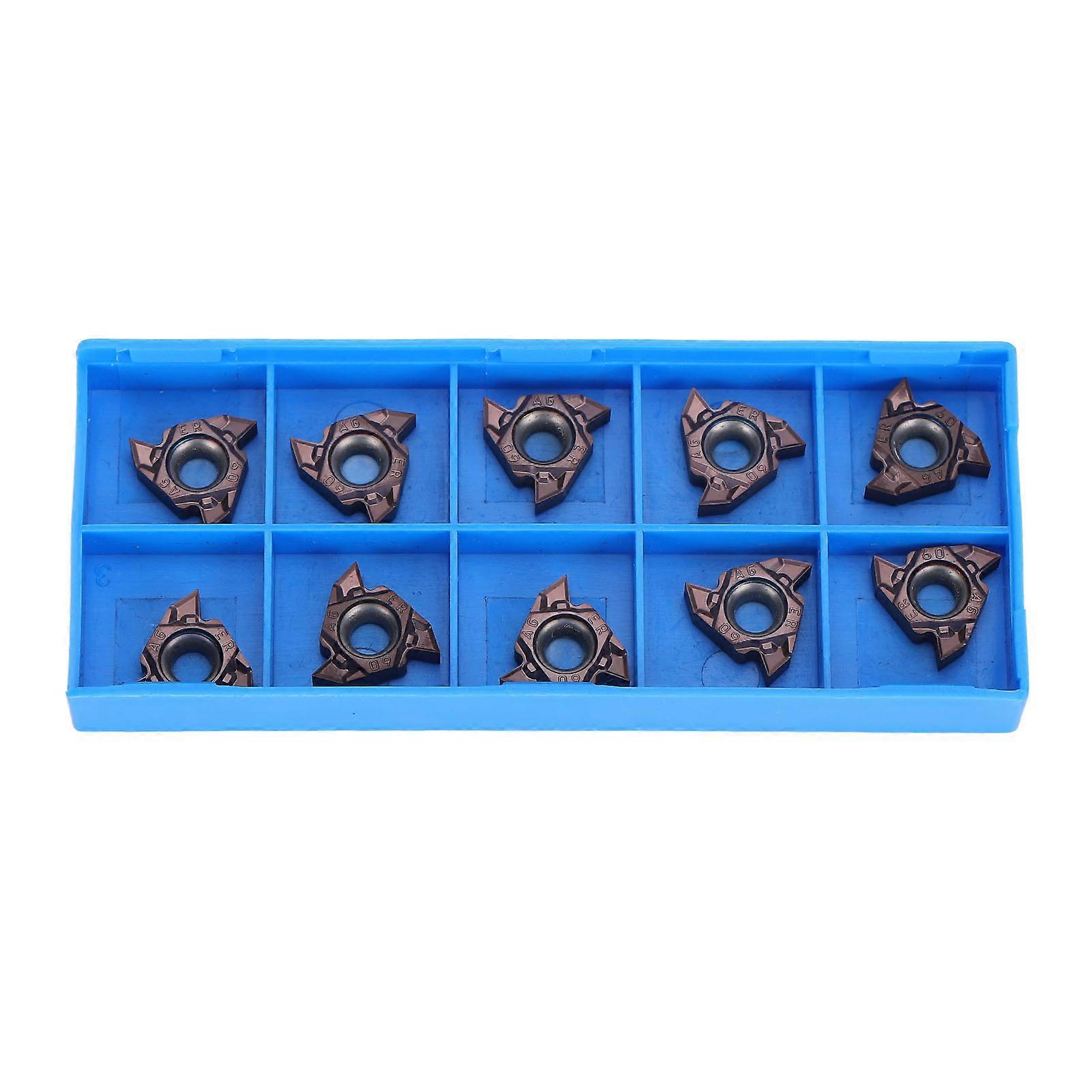 10Pcs Threading Inserts CNC Lathe Indexable Carbide Blade Turning Tool Holder 16ER AG60(EM598L) YEMAA