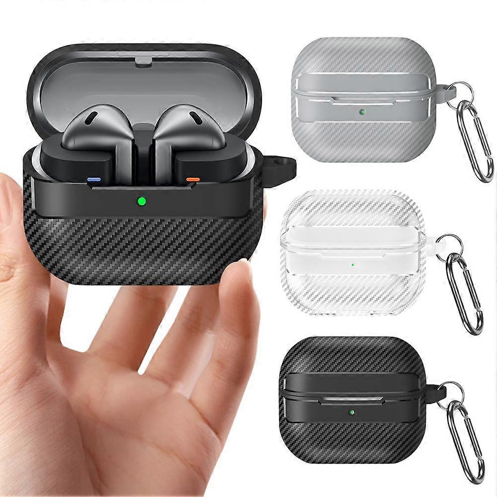 For Galaxy Buds 3/3 Pro Shockproof Carbon Fiber Pattern Case + Keychain