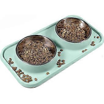 Cat Bowl With Anti-slip And Anti-spill Silicone Mat N