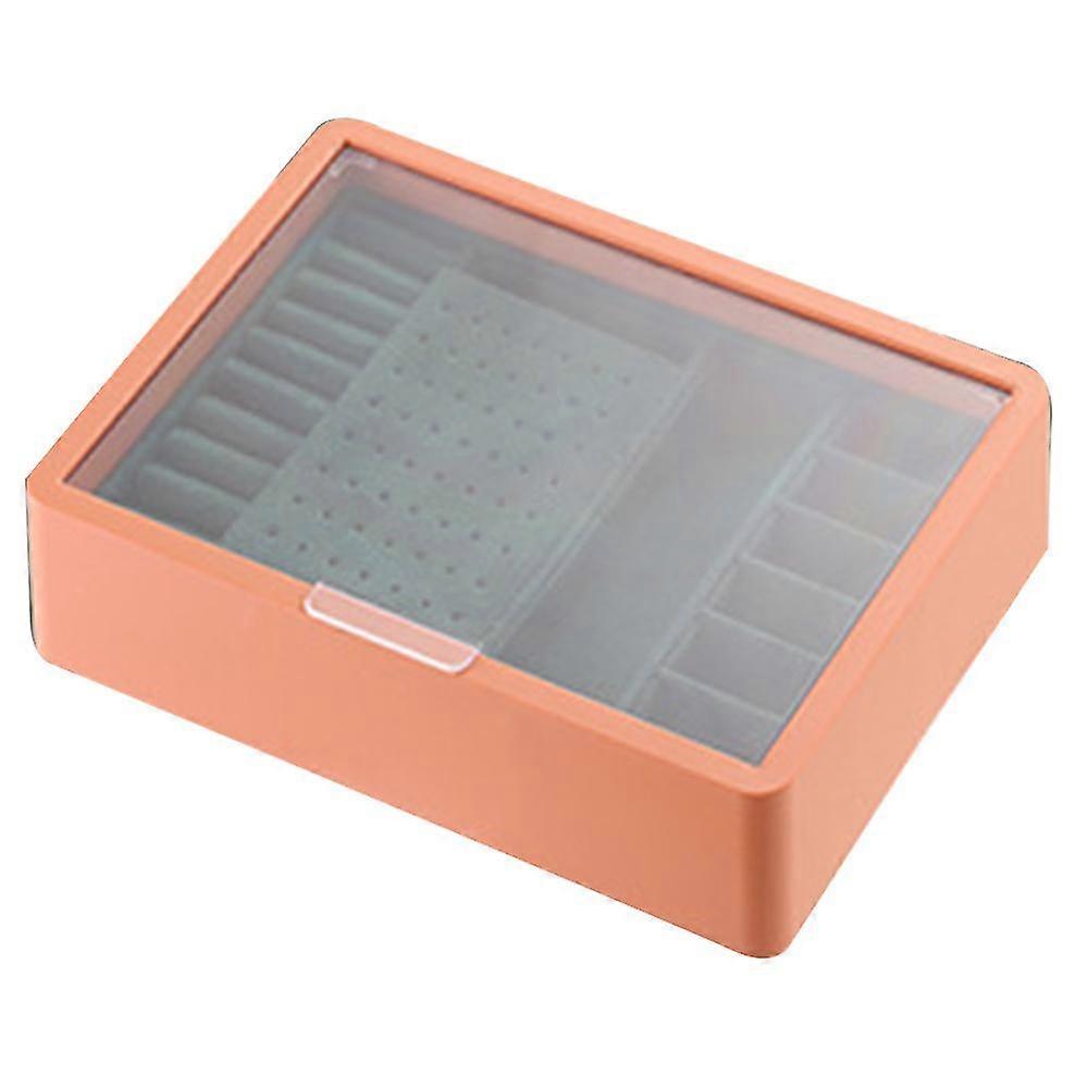 Jewellery Storage Box Double Layer Jewellery Portable(orange)