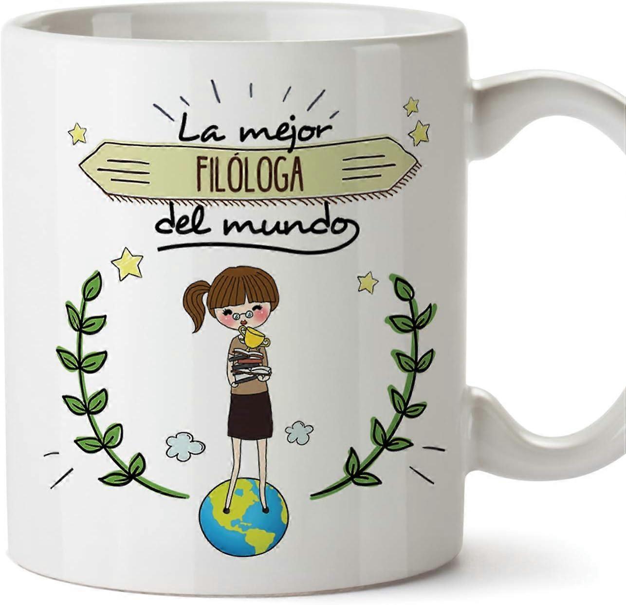 Philologist Original Cups of Coffee and Breakfast to give to Professional Workers The Best Philologist in The World Ceramic 330 ml