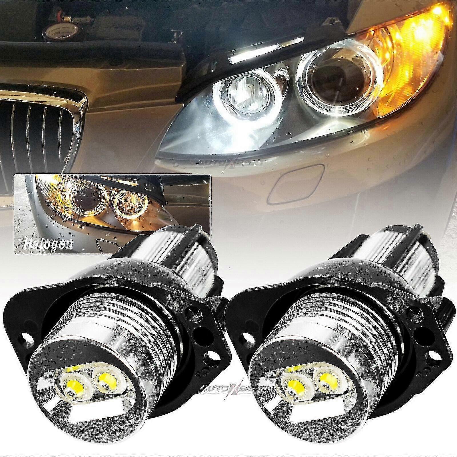 LED Angel Eyes 20W 6000K Blanc Xénon – Paire Pour BMW E60 E61 LCI (Halogene) – Plug & Play