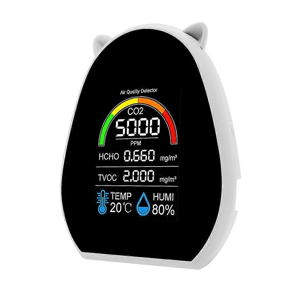 Multifunctional 5 In1 Air Quality Monitor Co2 Detector Carbon Dioxide Hcho Tvoc Temperature Humidity Tester Co2 Meter Sensor