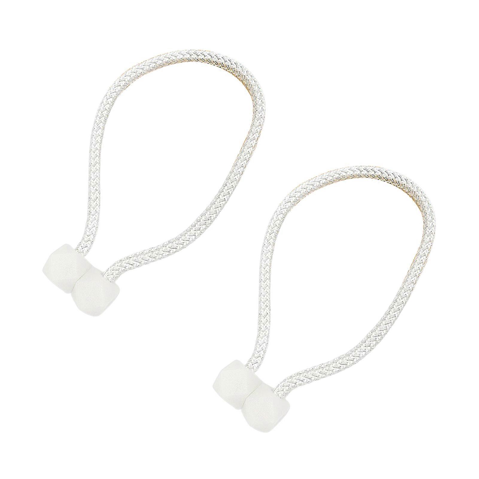 2PCS Magnet Curtain Draperies Holders with Hand-tiwsted Woven Texture Apperance Rope for Kitchen Dinning Room Bathroom