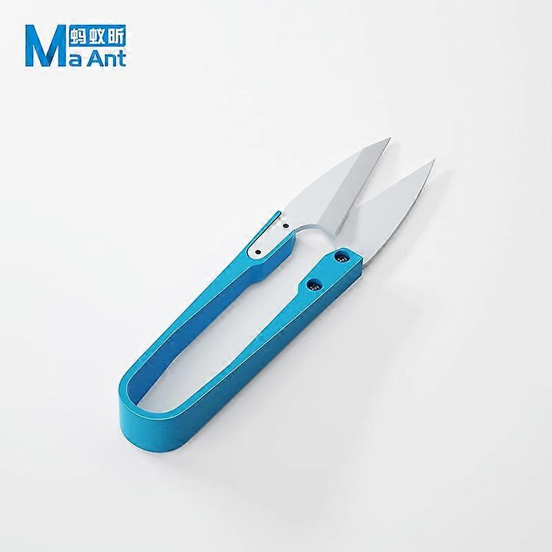 ZK-Insulated blue ceramic U-shaped scissors mobile phone battery cable custom non-conductive special scissors