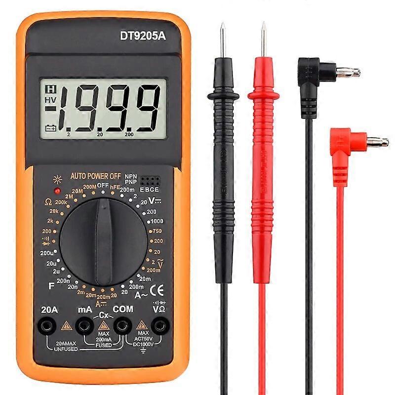 Professional Digital Multimeter True RMS AC/DC Ammeter Voltmeter Manual Range Transistor Tester Ohm Capacitance Diode DT9205A