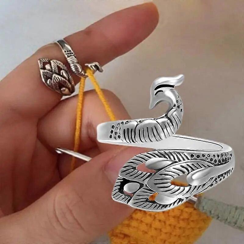Adjustable Knitting Loop Crochet Loop Knitting Accessories Knitting Ring Adjust Finger Wear Thimble Yarn Guides Knitted Ring