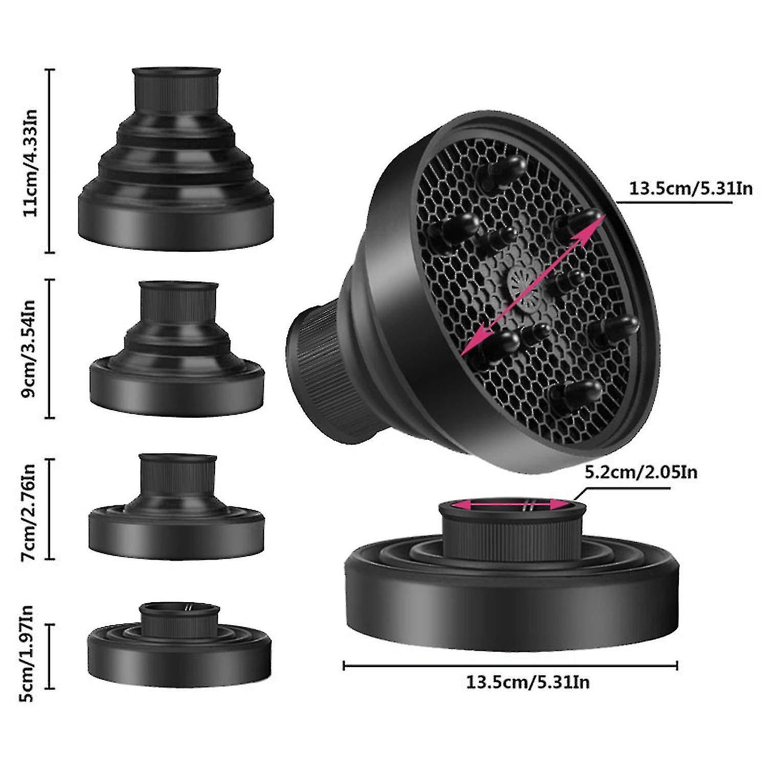 Universal Collapsible Hair Dryer Diffuser Attachment,lightweight Foldable Portable Trave-
