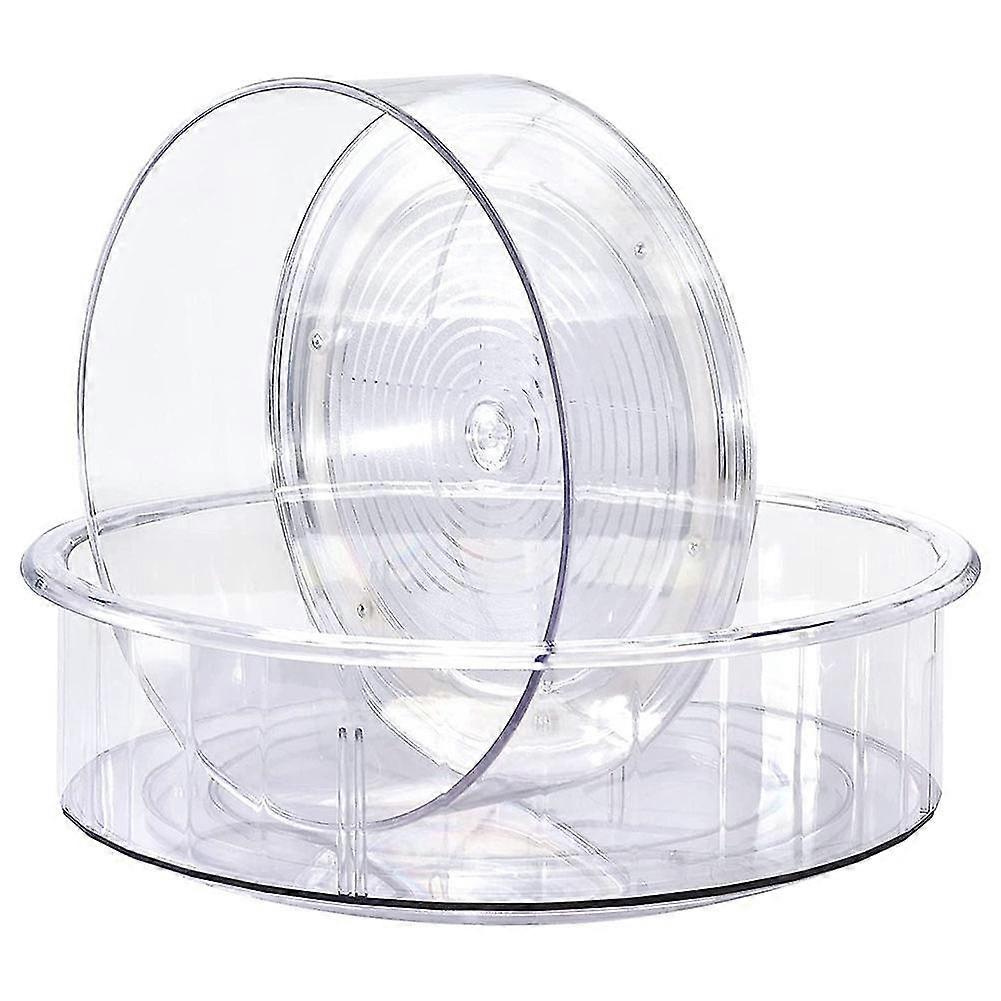 Multifunctional Kitchen Rotating Disc Storage Large Capacity Transparent Desktop 360 Degree Disc Condiment Storage Rack