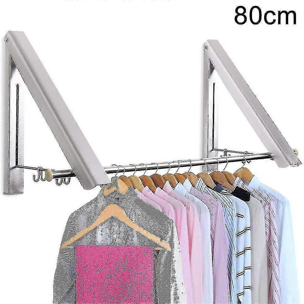 2/3 Rod Retractable Clothes Racks - Wall Mounted Folding Clothes Hanger