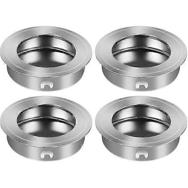 4pcs Recessed Pull Handle Flush Door Handles Stainless Steel Kitchen Cabinet