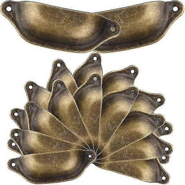 Vintage Shell Handle Set: 20 Curved Iron Retro Kitchen Cabinet Drawer Pulls