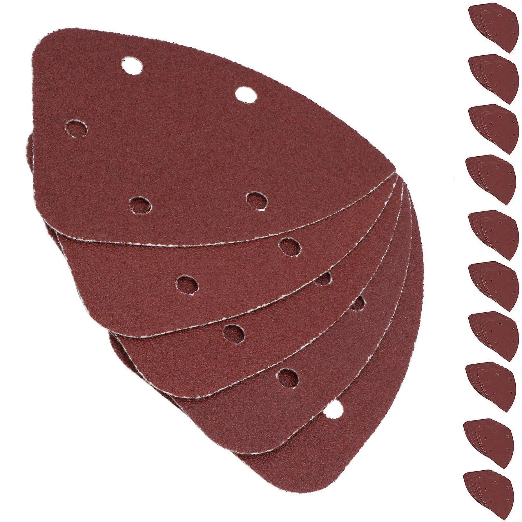 50 x Hook And Loop Detail Sanding Pads Discs 140mm Triangular 60 Grit Coarse