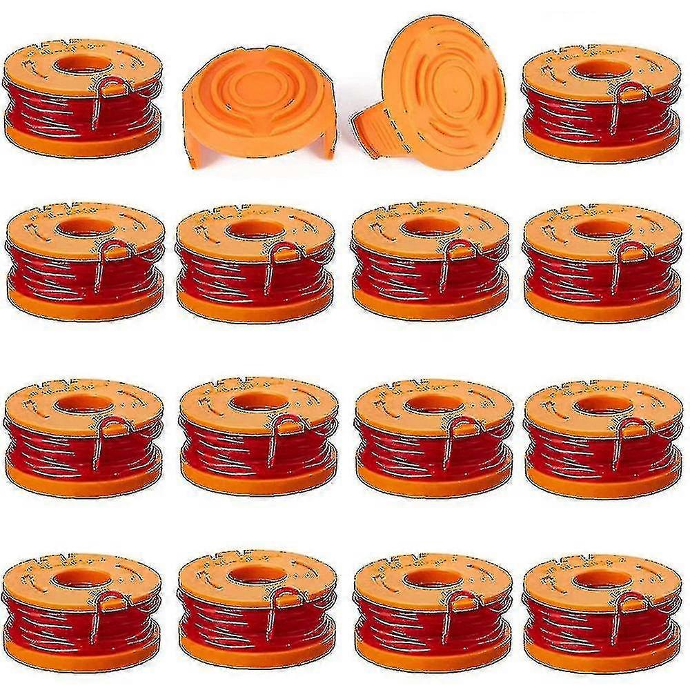 16 حزمة المتقلب خط ل Worx Wa0010 Wg175 بكرات ، 10ft إعادة تعبئة أجزاء