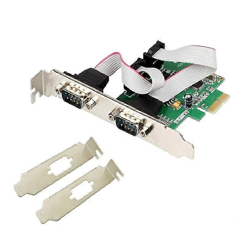 Pci 2 Ports Serial Card Rs232 Com Db9 Controller Card Pci-e 1.0 X 1 Wch382 Chip With Low Profile Br