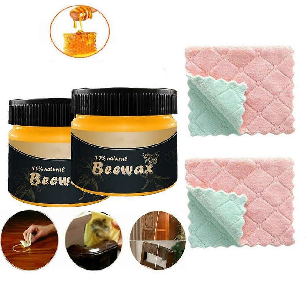 2Set الأثاث شمع العسل الملمع للخشب والأثاث شمع العسل الطبيعي لجميع أنواع الخشب والألوان