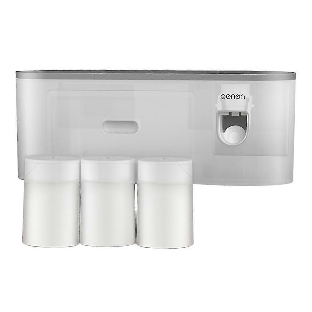 Wall-mounted Toothbrush And Toothpaste Storage Set With Cover No Drill