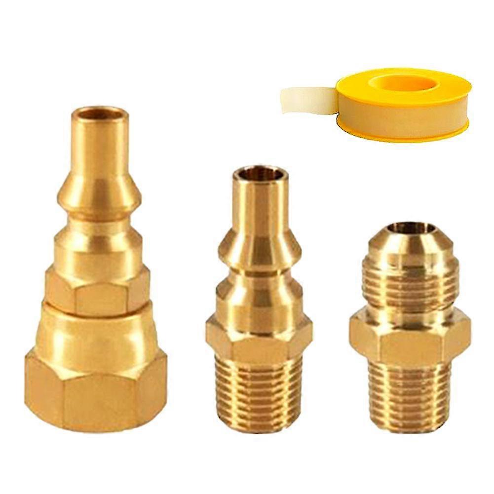 4pcs For Camper Propane Disconnect Adapter Kit Quick Connect Gas