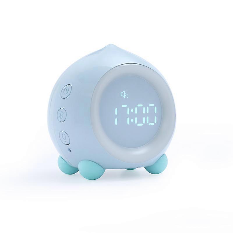 Children's Alarm Clock Light Up Digital Led Night Light Adjustable Volume Snooze Usb Charging,blue