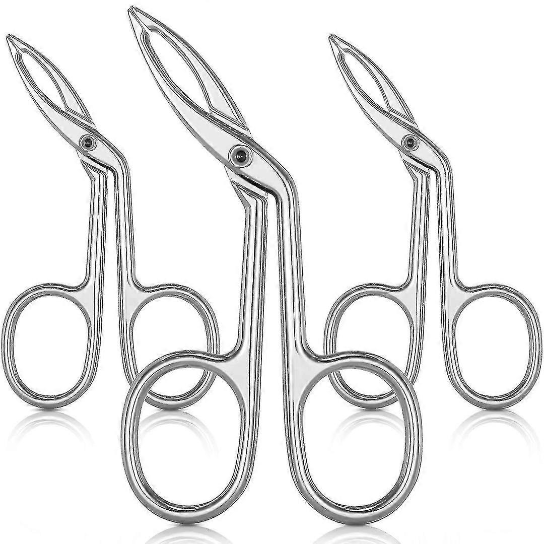 3 Packs Eyebrow Tweezers, Scissors Shaped Eyebrow Straight Tip