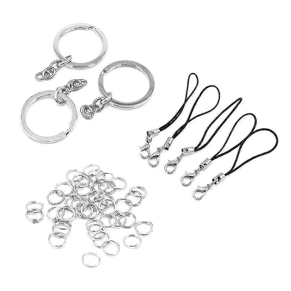 Compatible Withcompatible Withdiy Keychain Single Circle Mobile Phone Rope Set Jewelry Accessories