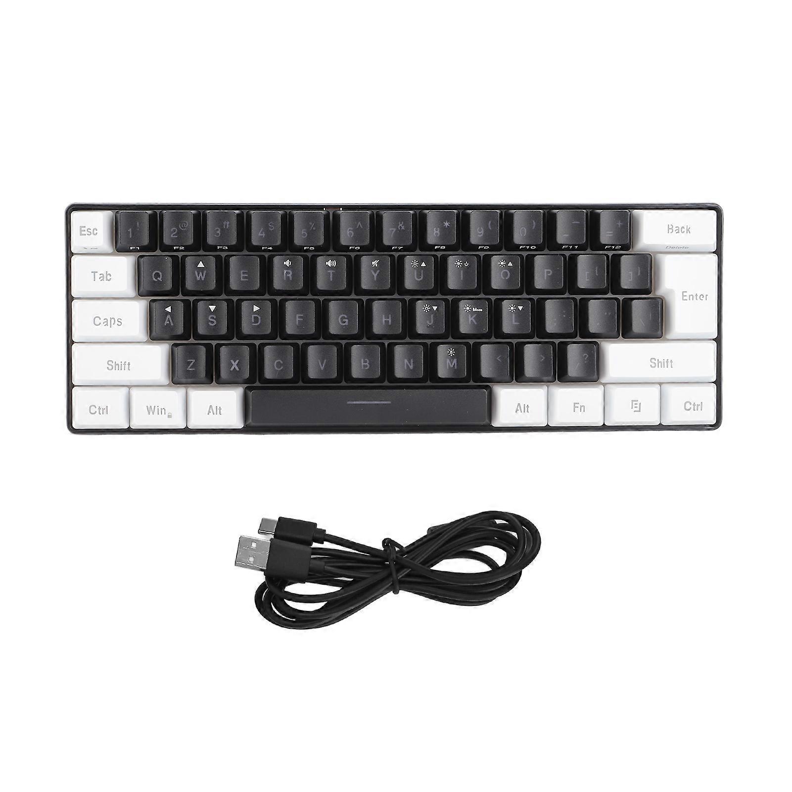 G61 Mini Clavier RVB LED Rétro-éclairage 61 Touches Ergonomique Mécanique Sentiment Filaire Clavier De Jeu pour Bureau Noir