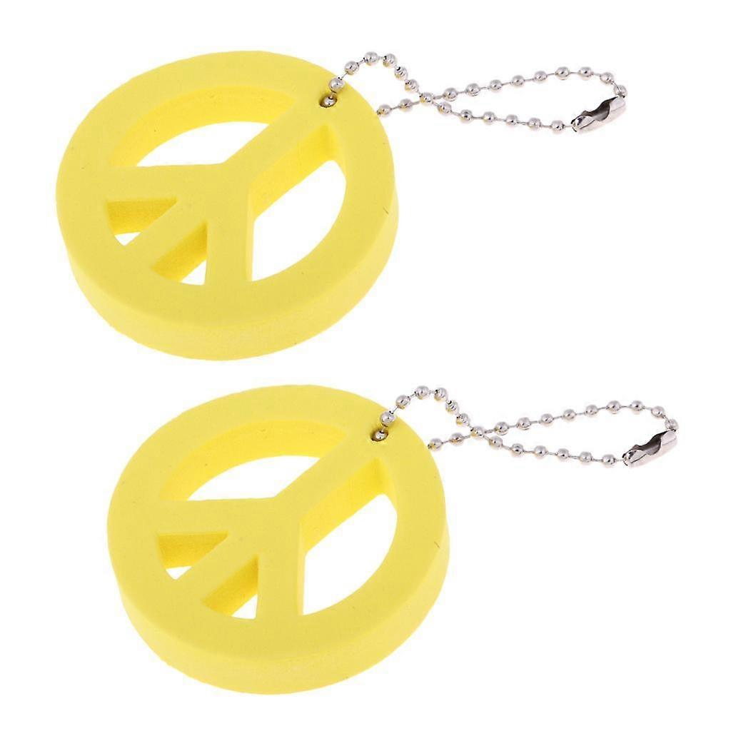 2 Pieces Round Buoy EVA Floating Keychain Keyring Yachting Key Float Green