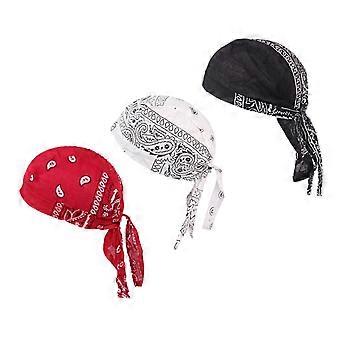 Durag Skull Cap Hair Loss Head Scarf Muslim Bandana Turban Pack Of 3