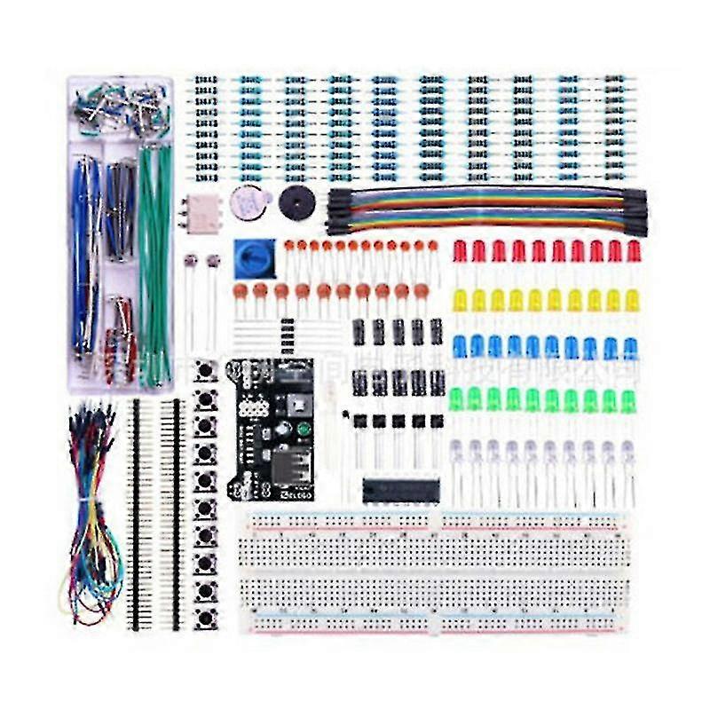 Electronics Component Basic Starter Kit W/830 Tie-points Breadboard Power Supply