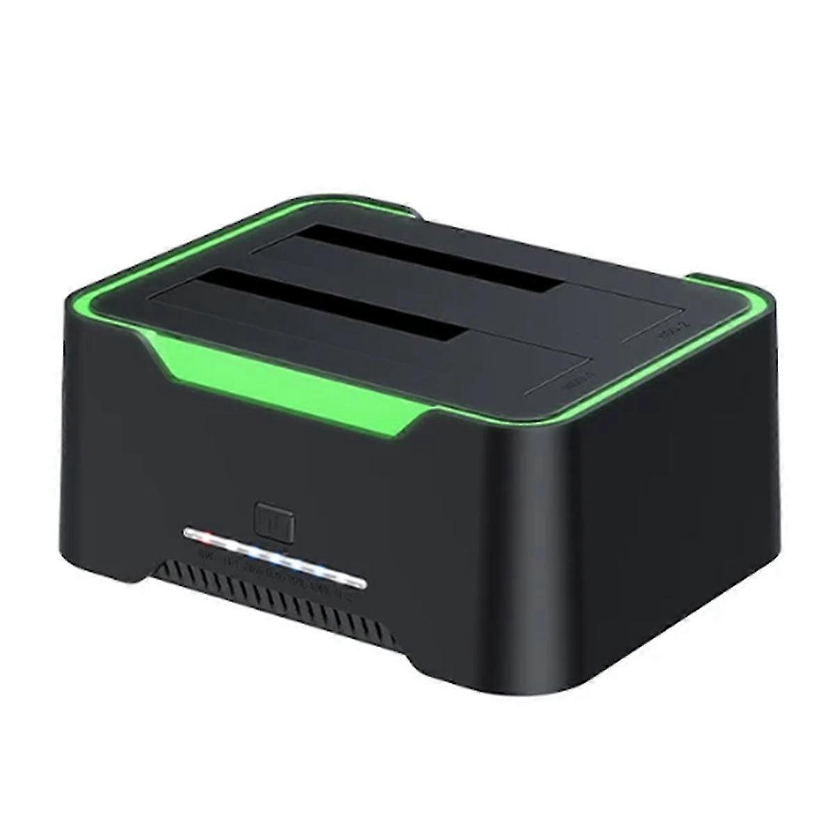 2,5/3,5 Serielle Schnittstelle Dual-Disk-Festplattenbasis USB3.0 Multifunktions-Offline-Kopie Mobile Festplatten-Box-Basis EU-Stecker