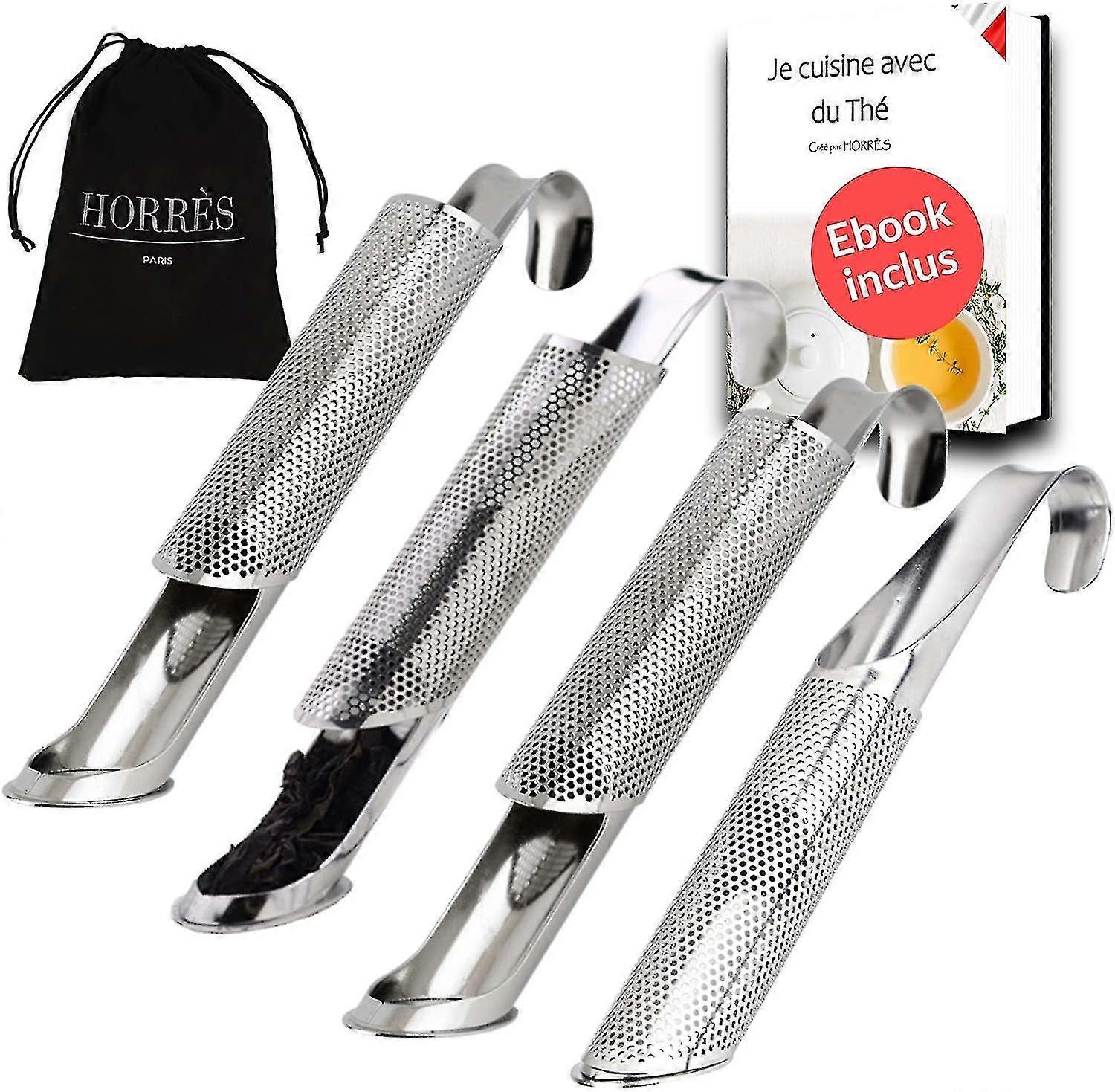 4 stuks roestvrij stalen thee-infusers met fijnmazige filter | Pijp Diffuser Fo